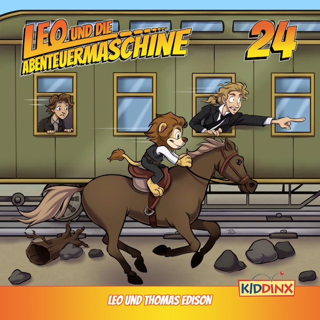 Kirjankansi teokselle Leo und die Abenteuermaschine, Folge 24: Leo und Thomas Edison