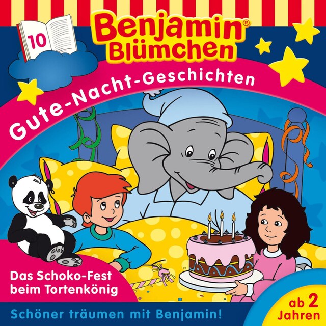Buchcover für Benjamin Blümchen, Gute-Nacht-Geschichten, Folge 10: Das Schoko-Fest beim Tortenkönig
