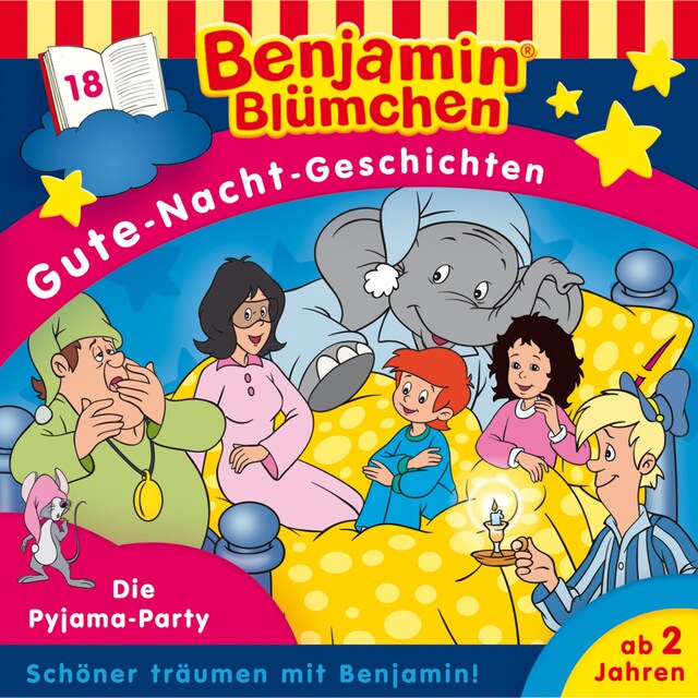 Buchcover für Benjamin Blümchen, Gute-Nacht-Geschichten, Folge 18: Die Pyjama-Party