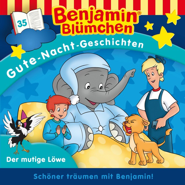 Boekomslag van Benjamin Blümchen, Gute-Nacht-Geschichten, Folge 35: Der mutige Löwe