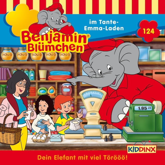 Buchcover für Benjamin Blümchen, Folge 124: Benjamin im Tante-Emma-Laden