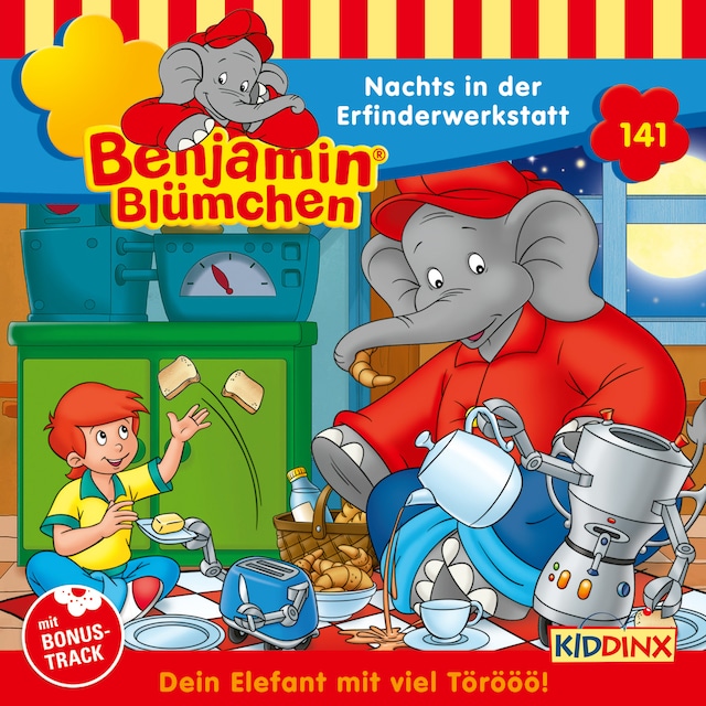 Buchcover für Benjamin Blümchen, Folge 141: Nachts in der Erfinderwerksatt