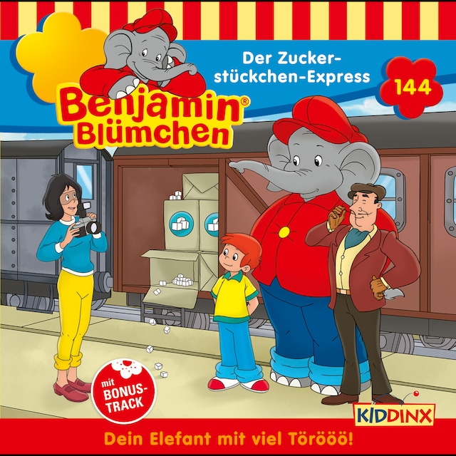 Buchcover für Benjamin Blümchen, Folge 144: Der Zuckerstückchen-Express