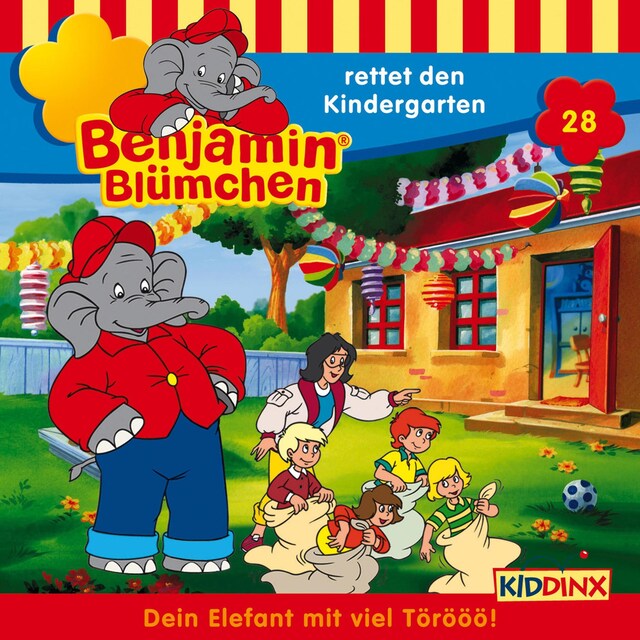 Buchcover für Benjamin Blümchen, Folge 28: Benjamin rettet den Kindergarten