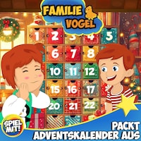 Familie Vogel packt Adventskalender aus