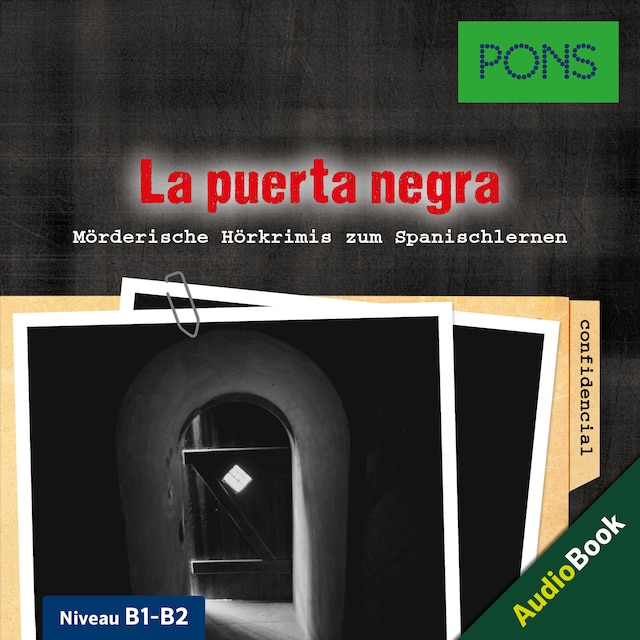 Boekomslag van PONS Hörkrimi Spanisch: La puerta negra