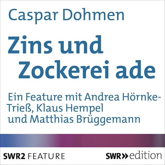 Book cover for Zins und Zockerei ade
