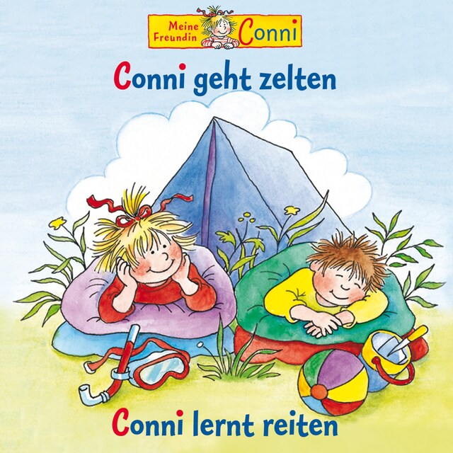 Bokomslag för Conni geht zelten / Conni lernt reiten