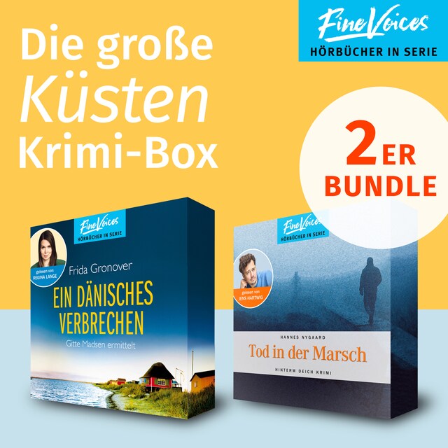 Couverture de livre pour Die große Küsten Krimi-Box - Ein dänisches Verbrechen: Gitte Madsen ermittelt + Tod in der Marsch: Hinterm Deich Krimi (ungekürzt)