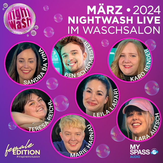 Buchcover für NightWash Live, März 2024 - Female Edition