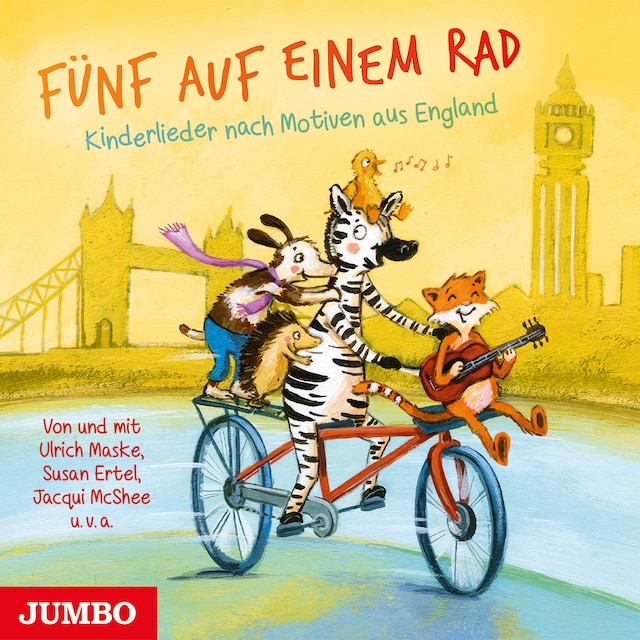 Book cover for Fünf auf einem Rad. Kinderlieder nach Motiven aus England