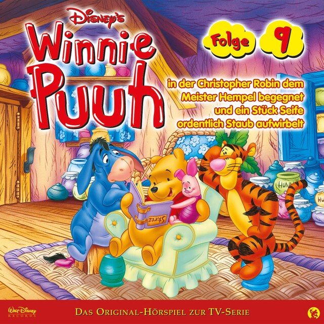Buchcover für 09: Winnie Puuh in der Christopher Robin dem Meister Hempel begegnet und ein Stück Seife ordentlich Staub aufwirbelt (Disney TV-Serie)