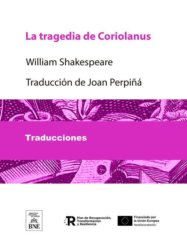 Kirjankansi teokselle La tragedia de Coriolanus