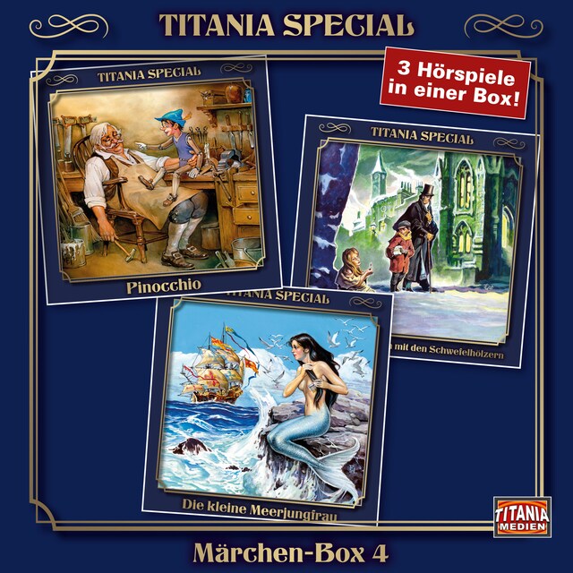 Titania Special, Märchenklassiker, Box 4: Pinocchio, Das kleine Mädchen mit den Schwefelhölzern, Die kleine Meerjungfrau Book cover for Titania Special, Märchenklassiker, Box 4: Pinocchio, Das kleine Mädchen mit den Schwefelhölzern, Die kleine Meerjungfrau