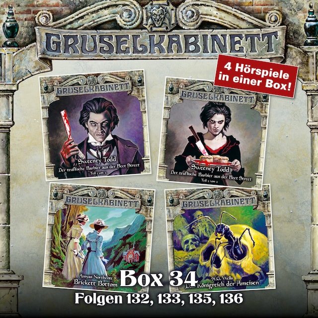 Book cover for Gruselkabinett, Box 34: Folgen 132, 133, 135, 136