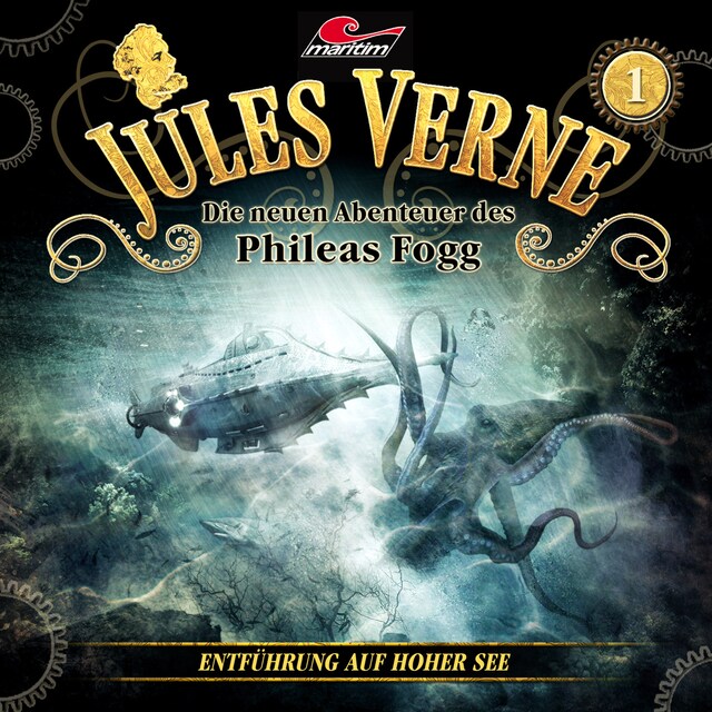 Boekomslag van Jules Verne, Die neuen Abenteuer des Phileas Fogg, Folge 1: Entführung auf hoher See