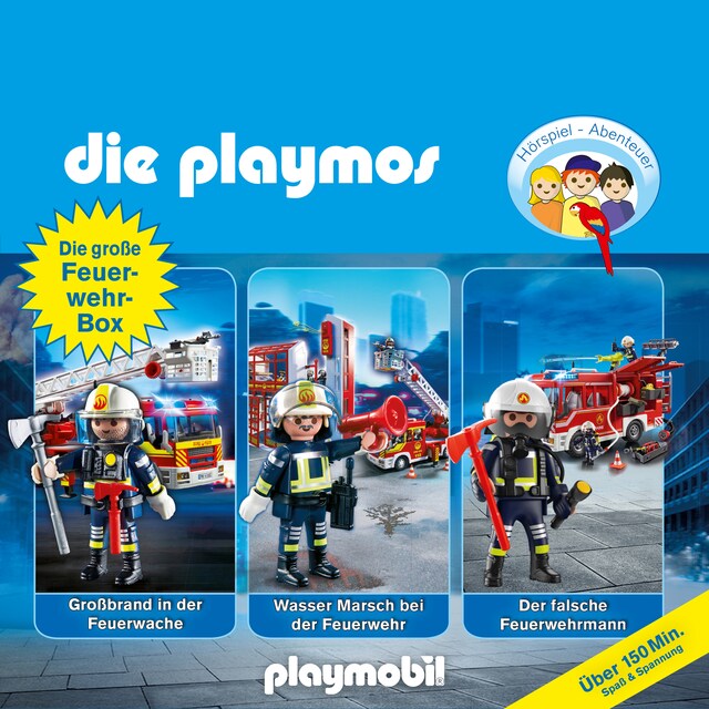 Book cover for Die Playmos - Das Original Playmobil Hörspiel, Die große Feuerwehr-Box, Folgen 42, 57, 62