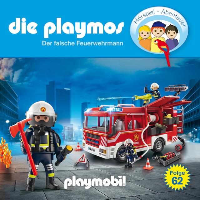 Buchcover für Die Playmos - Das Original Playmobil Hörspiel, Folge 62: Der falsche Feuerwehrmann