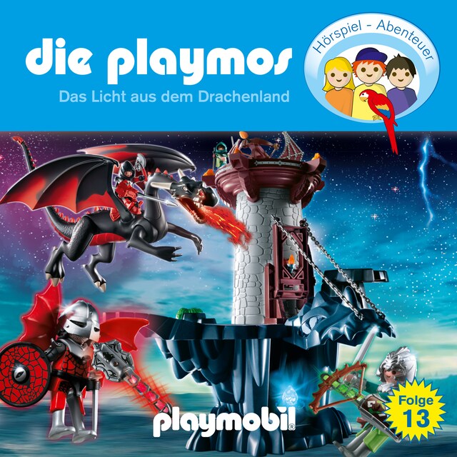 Buchcover für Die Playmos - Das Original Playmobil Hörspiel, Folge 13: Das Licht aus dem Drachenland