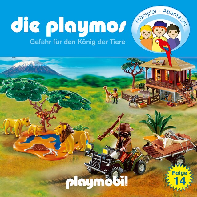 Buchcover für Die Playmos - Das Original Playmobil Hörspiel, Folge 14: Gefahr für den König der Tiere