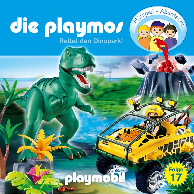 Buchcover für Die Playmos - Das Original Playmobil Hörspiel, Folge 17: Rettet den Dinopark!