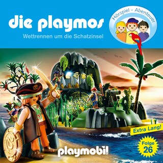 Die Playmos - Das Original Playmobil Hörspiel, Folge 26: Wettrennen um die Schatzinsel als Hörbuch