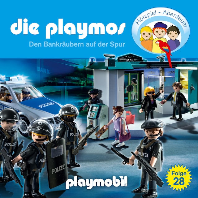 Portada de libro para Die Playmos - Das Original Playmobil Hörspiel, Folge 28: Den Bankräubern auf der Spur