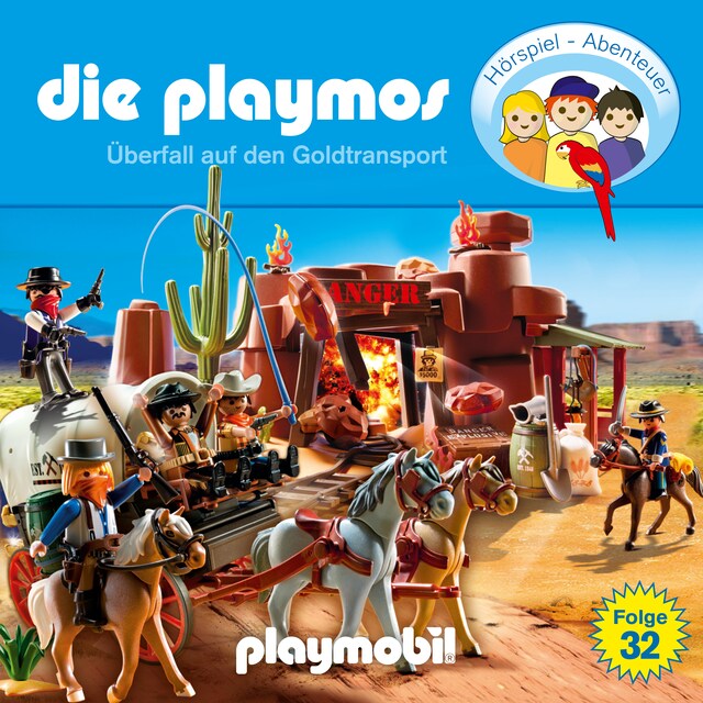 Buchcover für Die Playmos - Das Original Playmobil Hörspiel, Folge 32: Überfall auf den Goldtransport