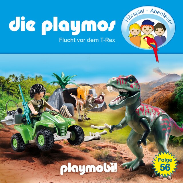 Book cover for Die Playmos - Das Original Playmobil Hörspiel, Folge 56: Flucht vor dem T-Rex