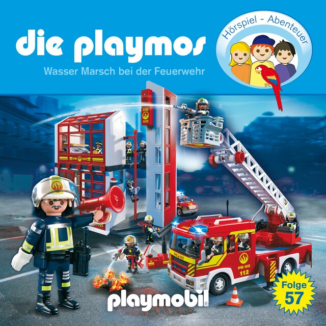 Buchcover für Die Playmos - Das Original Playmobil Hörspiel, Folge 57: Wasser Marsch bei der Feuerwehr