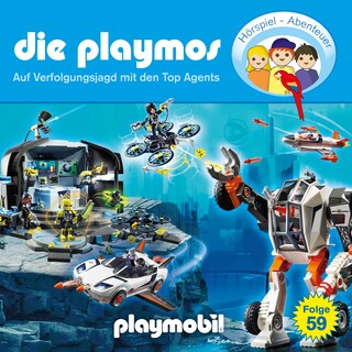 Die Playmos - Das Original Playmobil Hörspiel, Folge 59: Auf Verfolgungsjagd mit den Top Agents als Hörbuch