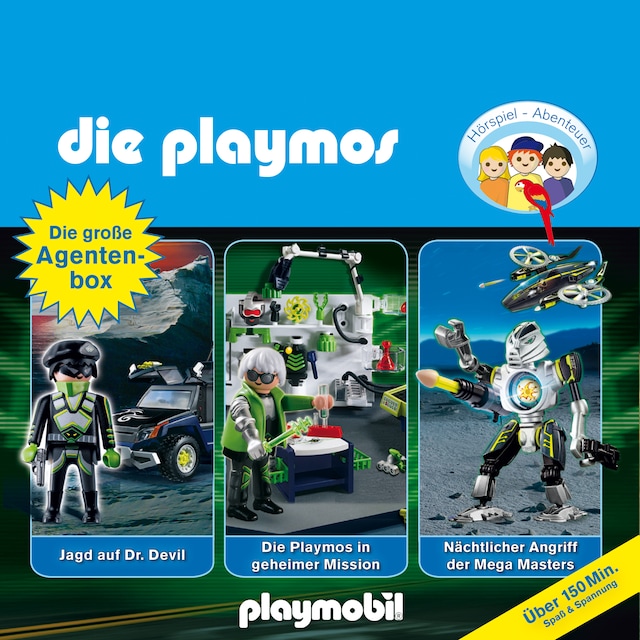 Buchcover für Die Playmos - Das Original Playmobil Hörspiel, Die große Agenten-Box, Folgen 19, 23, 31