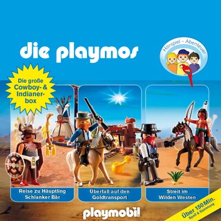 Die Playmos - Das Original Playmobil Hörspiel, Die große Cowboy- und Indianer-Box, Folgen 21, 32, 35 als Hörbuch