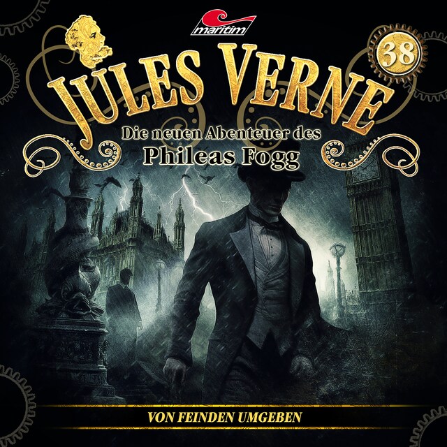 Buchcover für Jules Verne, Die neuen Abenteuer des Phileas Fogg, Folge 38: Von Feinden umgeben