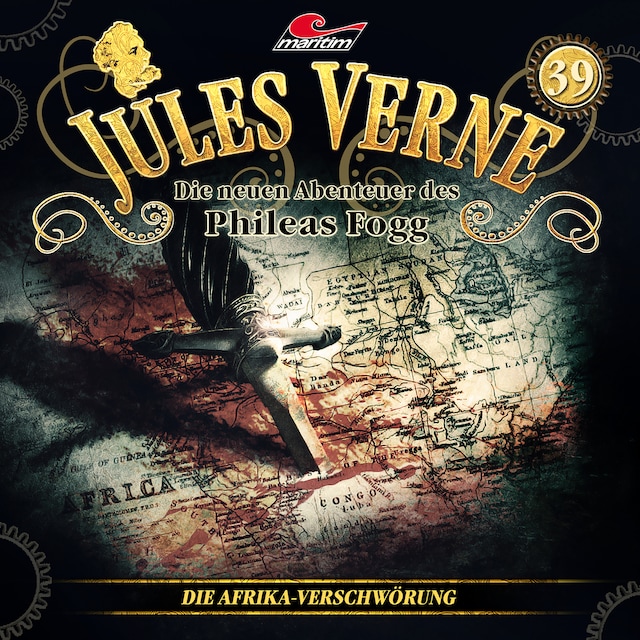 Boekomslag van Jules Verne, Die neuen Abenteuer des Phileas Fogg, Folge 39: Die Afrika-Verschwörung