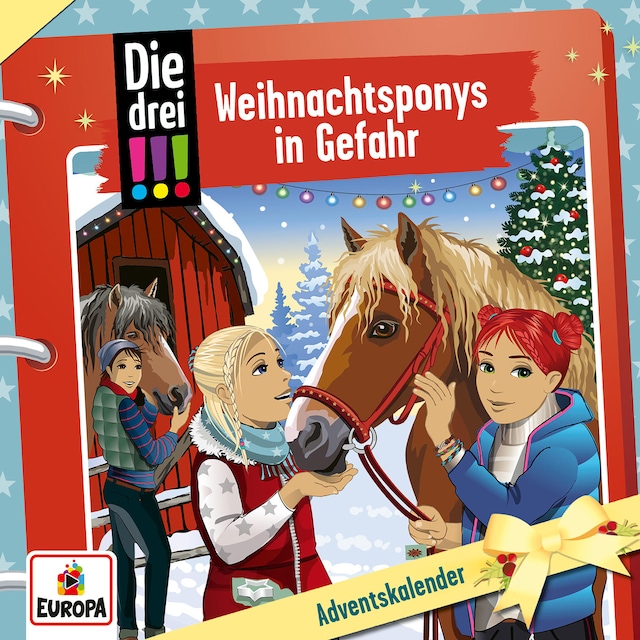 Buchcover für Adventskalender/Weihnachtsponys in Gefahr