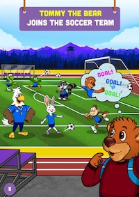 Tommy the Bear joins the soccer team