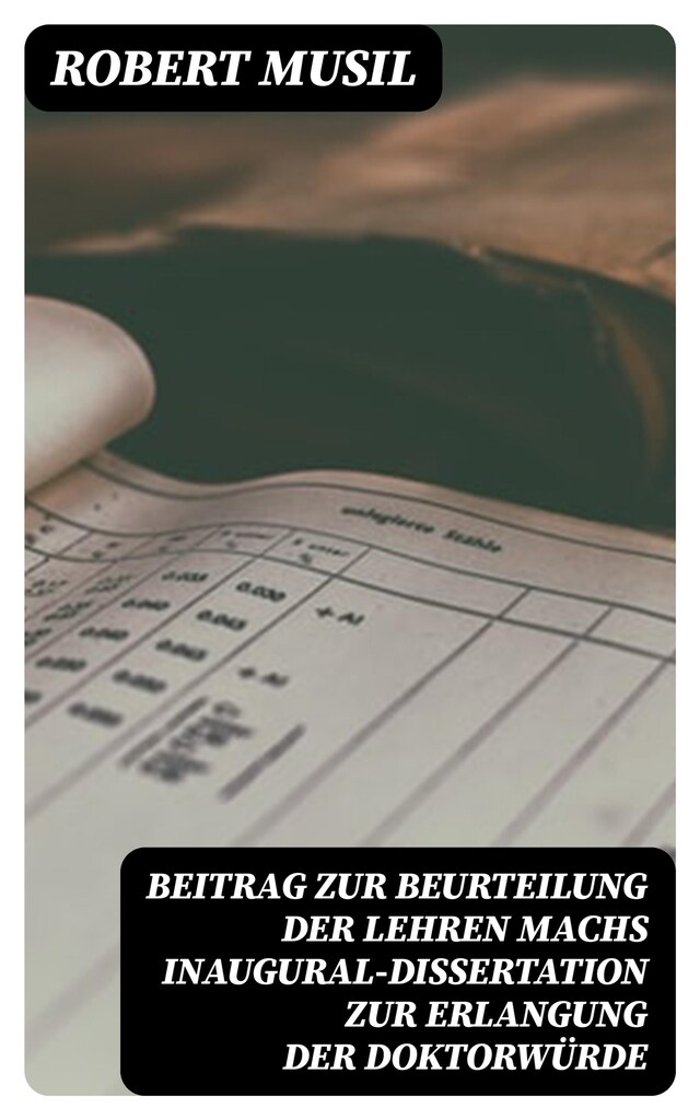 Buchcover für Beitrag zur Beurteilung der Lehren Machs Inaugural-Dissertation zur Erlangung der Doktorwürde