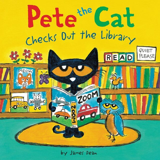 Buchcover für Pete the Cat Checks Out the Library