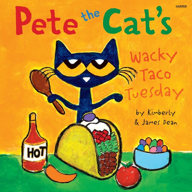 Boekomslag van Pete the Cat’s Wacky Taco Tuesday