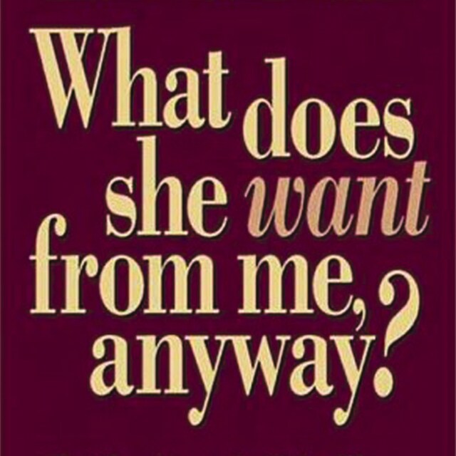 Book cover for What Does She Want from Me, Anyway?