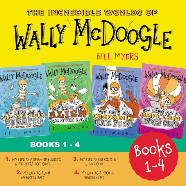 Book cover for The Incredible Worlds of Wally McDoogle Books 1-4