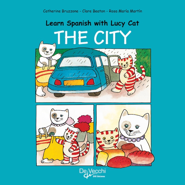 Couverture de livre pour Learn Spanish with Lucy Cat - The city