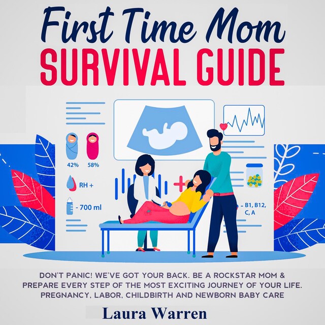 Kirjankansi teokselle First Time Mom Survival Guide Don't Panic! We've Got Your Back. Be a Rockstar Mom & Prepare Every Step of The Most Exciting Journey of Your Life. Pregnancy, Labor, Childbirth and Newborn Baby Care