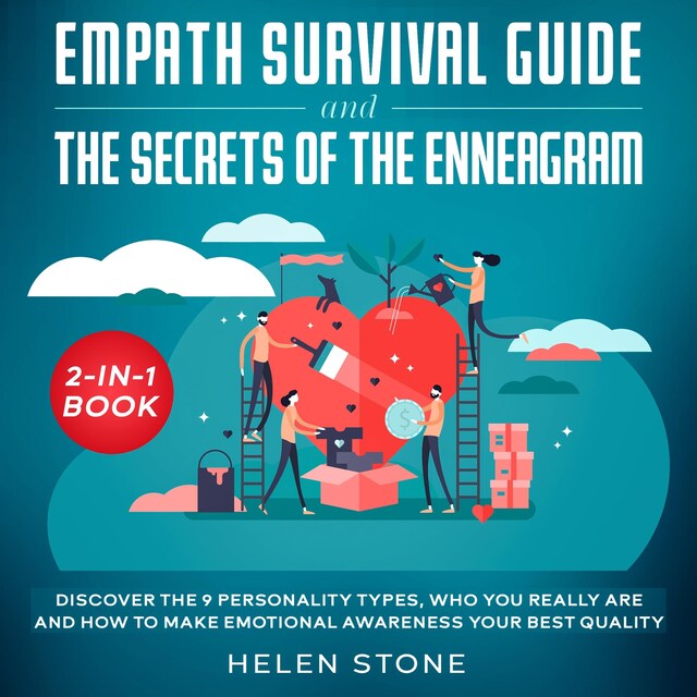 Kirjankansi teokselle Empath Survival Guide and The Secrets of The Enneagram 2-in-1 Book Discover The 9 Personality Types, Who You Really Are and How to Make Emotional Awareness Your Best Quality