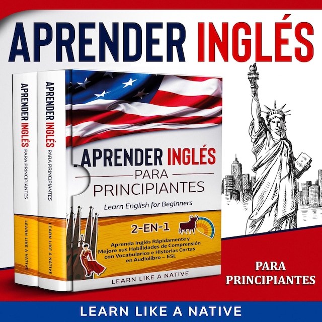 Kirjankansi teokselle Aprender Inglés para Principiantes 2-en-1 [Learn English for Beginners]