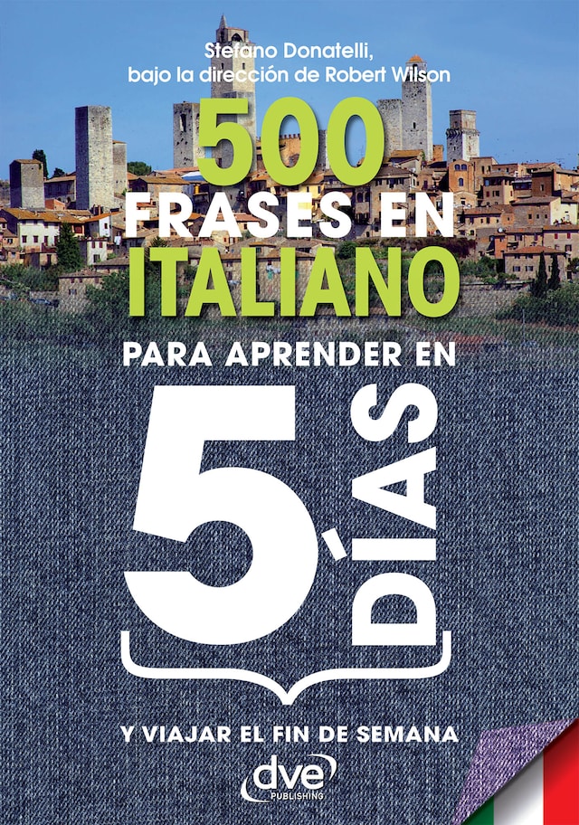 Portada de libro para 500 frases en italiano para aprender en 5 días