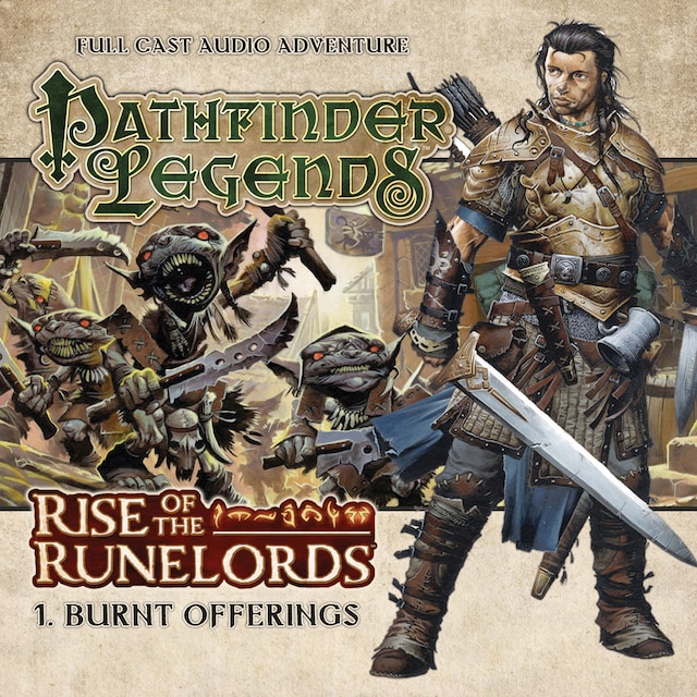 Book cover for Pathfinder Legends - Rise of the Runelords, 1: Burnt Offerings (Unabridged)