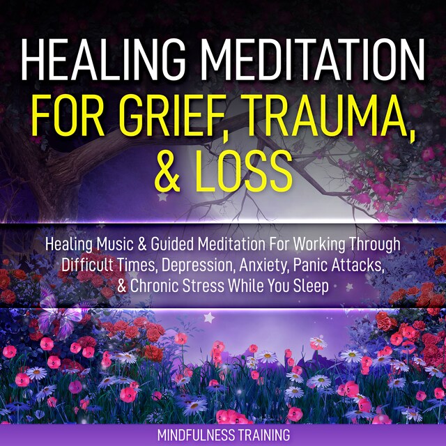 Copertina del libro per Healing Meditation for Grief, Trauma, & Loss: Healing Music & Guided Meditation For Working Through Difficult Times, Depression, Anxiety, Panic Attacks, & Chronic Stress While You Sleep (Self Hypnosis for Anxiety Relief, Stress Reduction, & Relaxatio