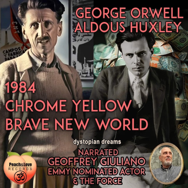 Book cover for 1984, Chrome Yellow, Brave New World